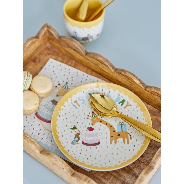 Farfurie pentru copii galbenă/crem din gresie ø 16 cm Celebrate – Bloomingville Mini-image-1