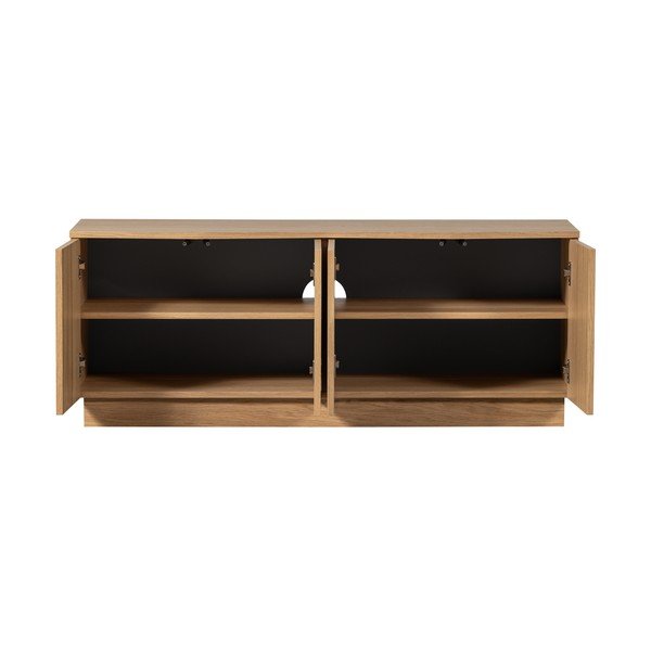 Comodă TV în culoare naturală din lemn de stejar 133x52x45 cm Zuma – WOOOD-image-3