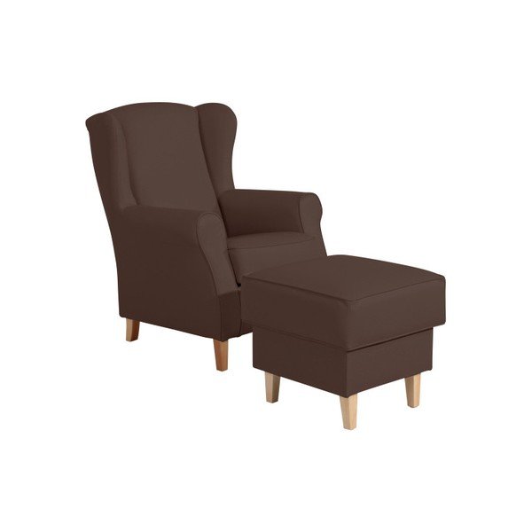 Taburet Max Winzer Lorris Leather Brown, maro închis-image-1
