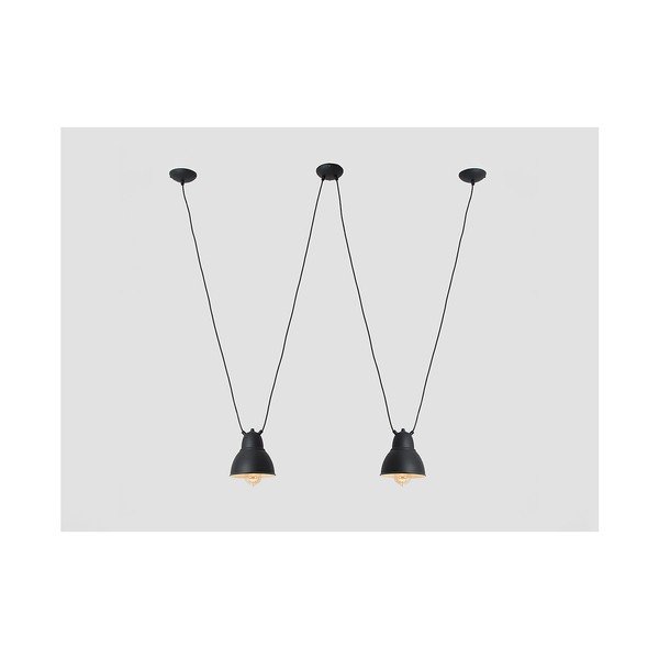 Lustră dublă cu detalii aurii CustomForm Coben, negru-image-1