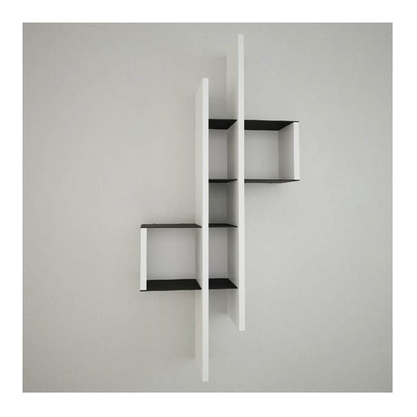 Raft de perete Lanzarote White/Black, lățime 49 cm