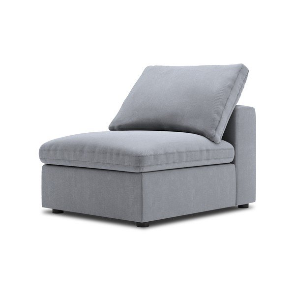 Modul cu tapițerie din catifea pentru canapea de mijloc Windsor & Co Sofas Galaxy, gri-image-2