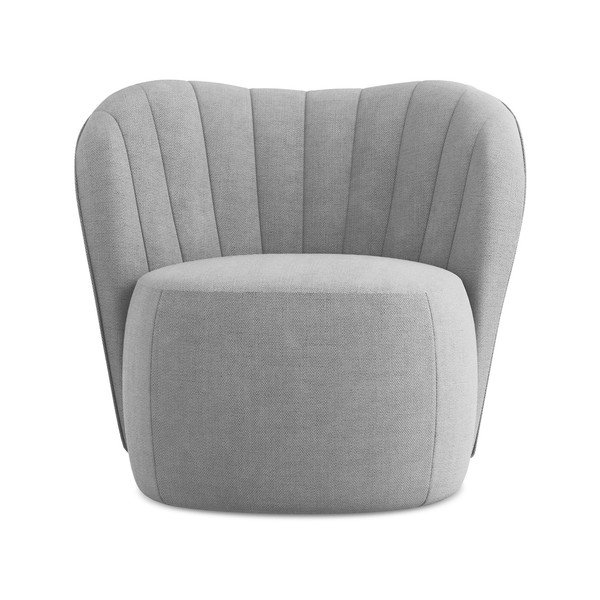 Fotoliu gri cu tapițerie din chenille Keloa – Makamii-image-1