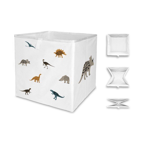 Organizator de jucării pentru copii alb din material textil 32x32x32 cm Dino Friends – Butter Kings-image-2