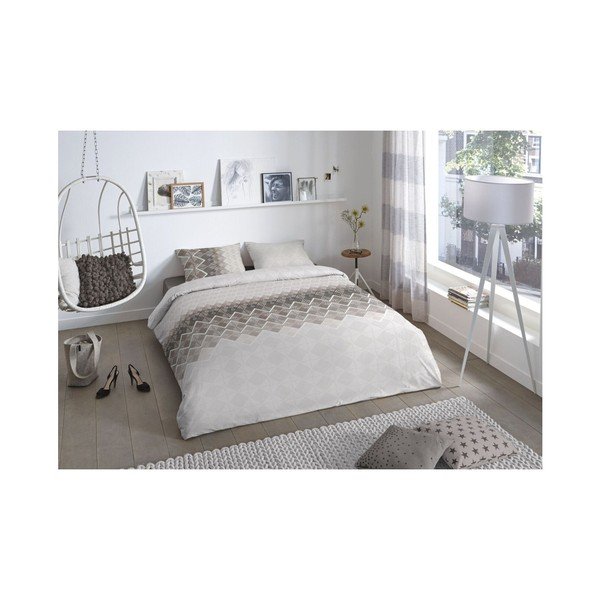 Lenjerie de pat din bumbac Good Morning Abigale Taupe, 200 x 200 cm-image-1