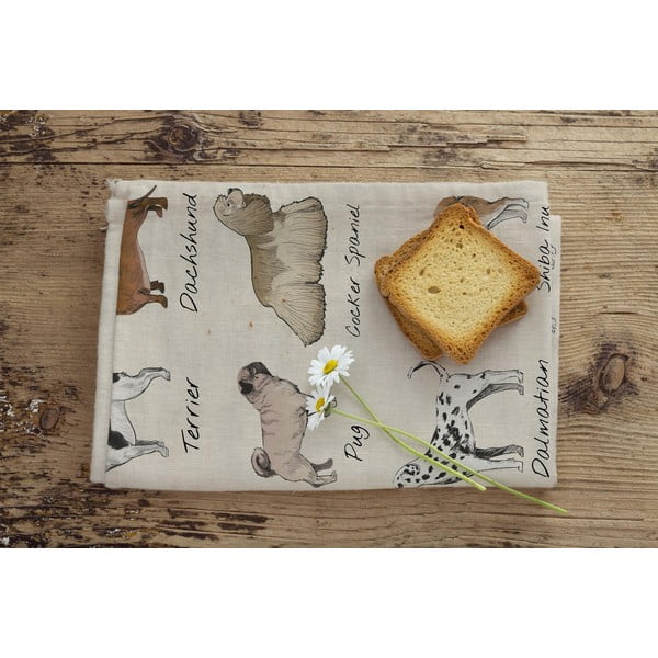 Set de 2 șervețele Little Nice Things Dog Types, 47 x 65 cm-image-1