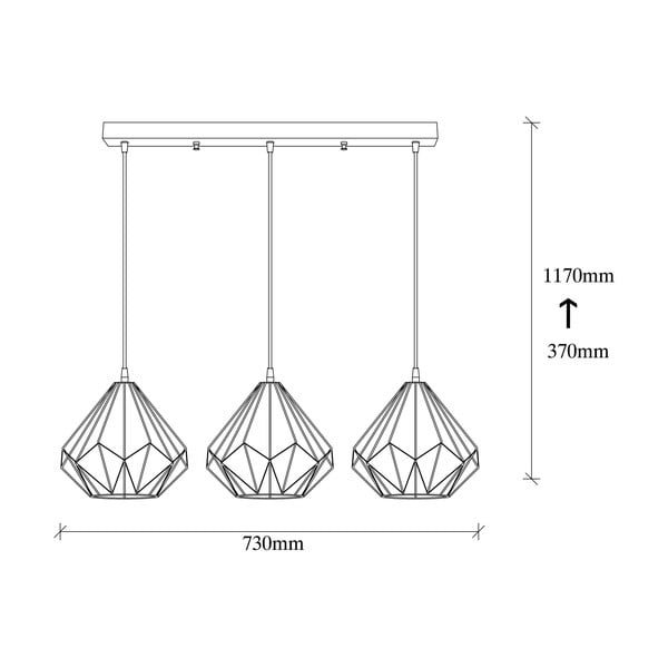 Lustră neagră cu abajur din metal Diamond – Opviq lights-image-4