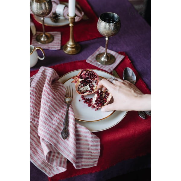 Suporturi pahare din in roz 4 buc. – Linen Tales-image-2