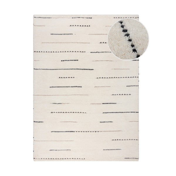 Covor crem țesut manual din lână 160x230 cm Dottie Linear – Flair Rugs