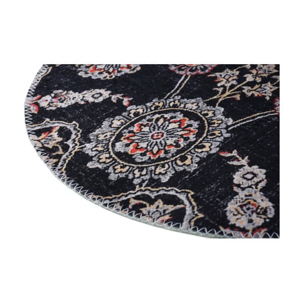 Covor negru lavabil rotund ø 100 cm – Vitaus-image-2