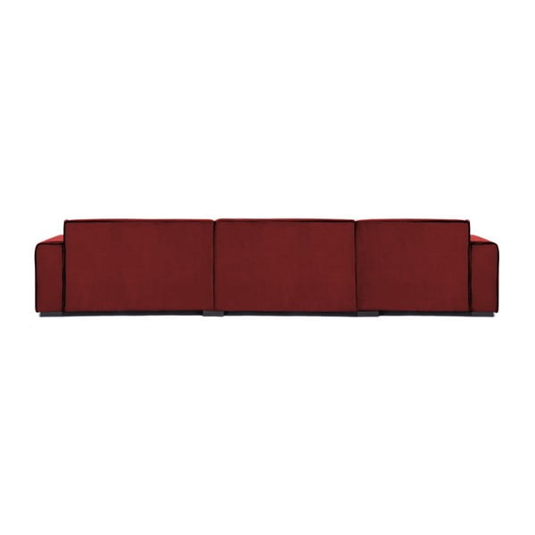 Canapea cu 3 locuri pe colț și șezlong pe partea stângă Vivonita Cloud Burgundy Red, burgundy-image-3