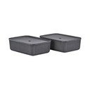 Cutii de depozitare negre 2 buc. cu capac 48x32x20,5 cm Pulp – Zone