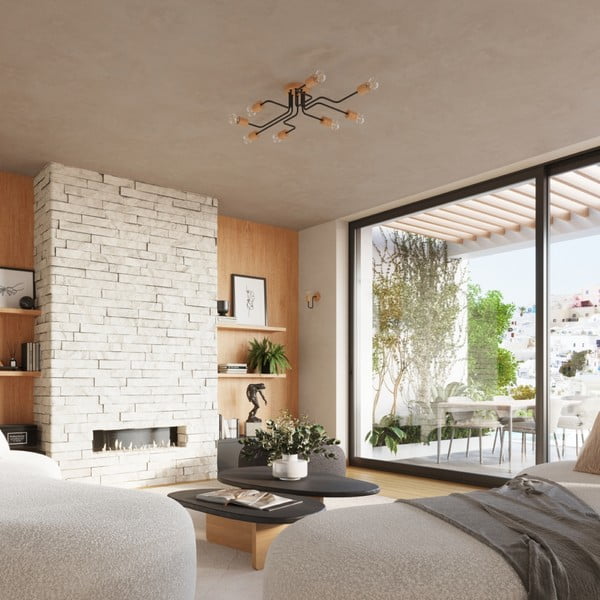 Plafonieră neagră/în culoare naturală 58x75 cm Dazzle – Sollux-image-4