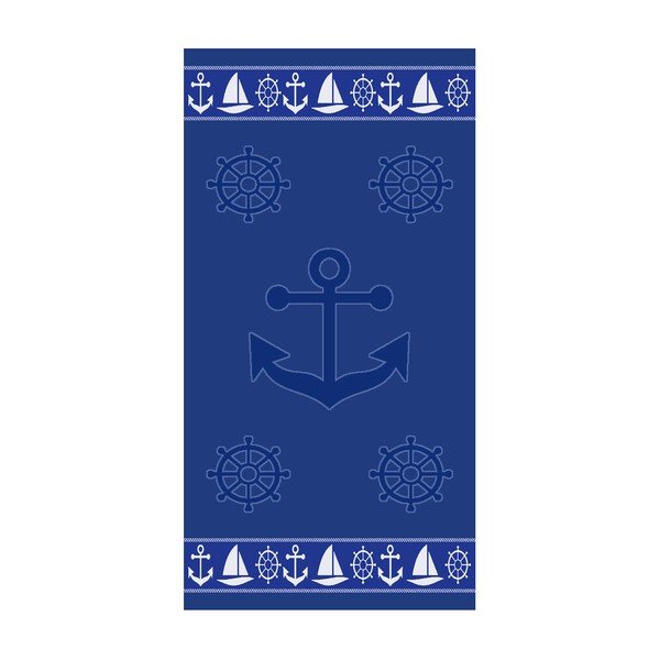 Prosop de plajă albastru din bumbac 70x140 cm Anchor – B.E.S.