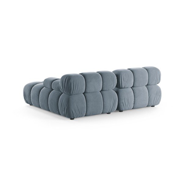 Colțar modular gri cu tapițerie din catifea (cu colț pe partea dreaptă/cu șezlong) – Micadoni -image-3
