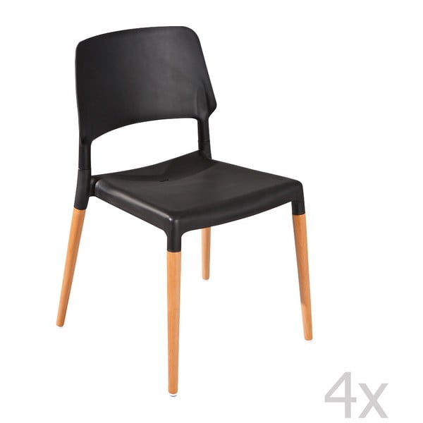 Set 4 scaune 13Casa Molde , negru