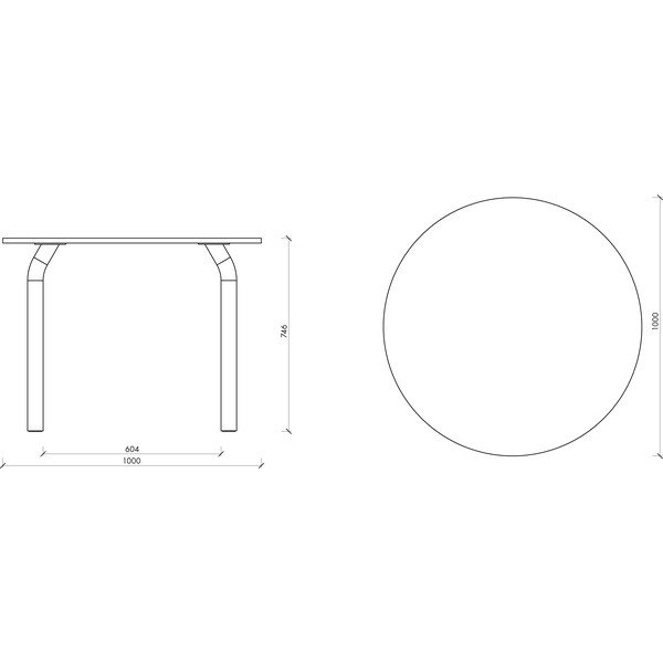 Masă de dining rotundă cu blat cu aspect de lemn de stejar ø 100 cm Meko – noo.ma-image-3