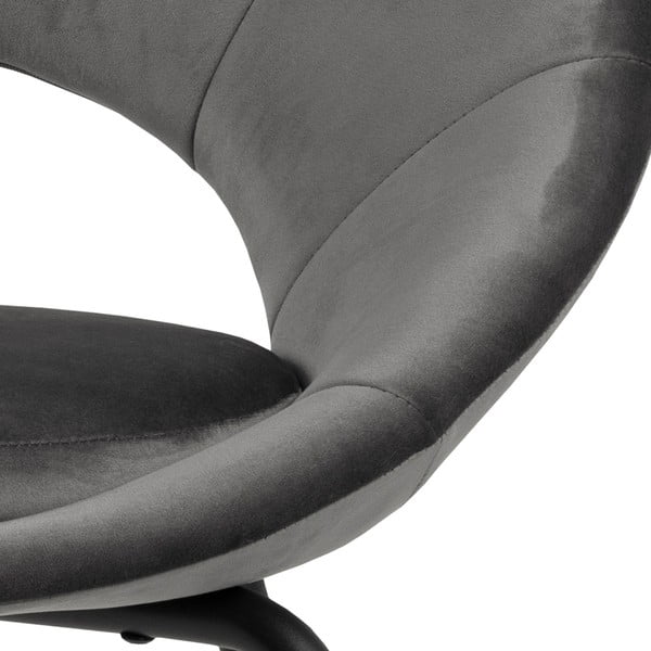 Scaun dining cu tapițerie din catifea Actona Julia, gri închis-image-1