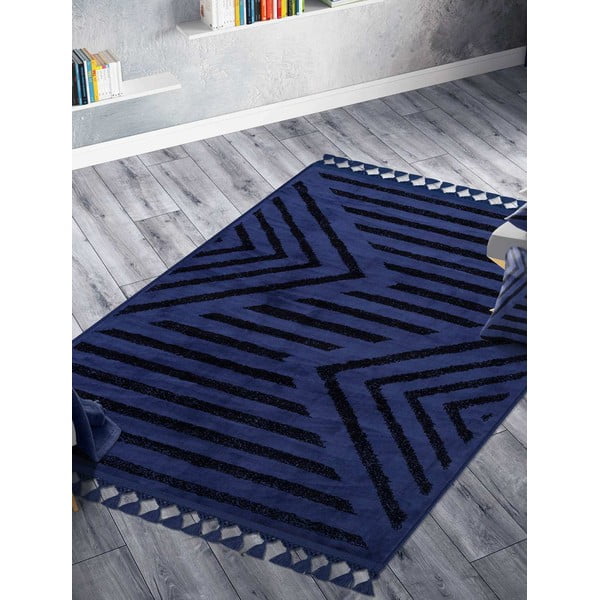 Covor albastru lavabil 200x100 cm - Vitaus-image-1