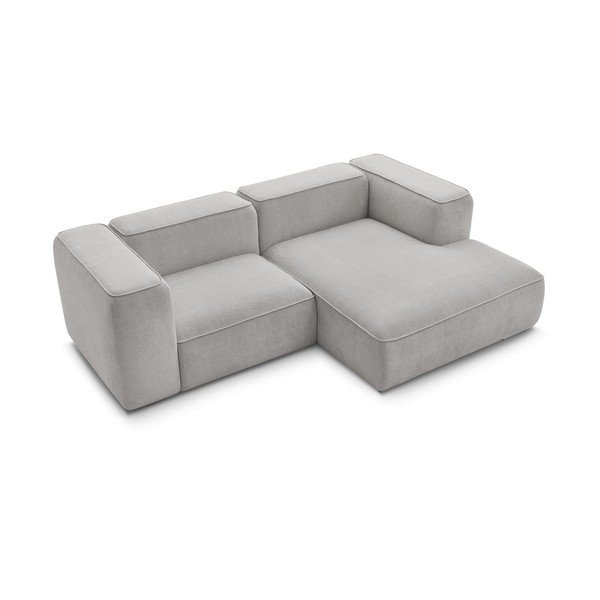 Colțar gri deschis cu tapițerie din țesătură bouclé (cu colț pe partea dreaptă) Zephyr – Bobochic Paris-image-4