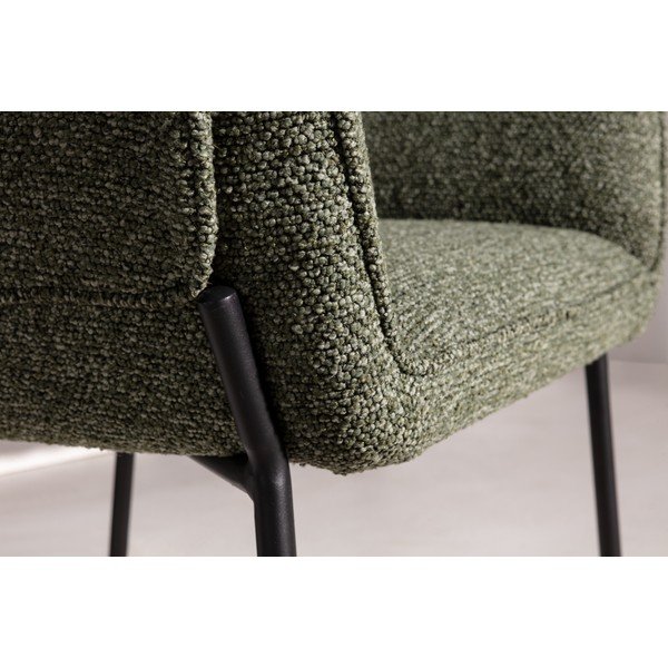 Scaun de living verde cu cotiere tapițat Suma – MOME-image-2