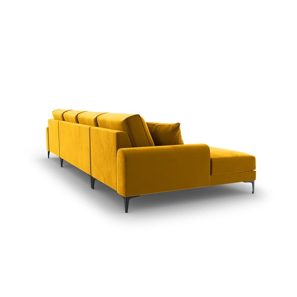 Canapea în formă de U din catifea Mazzini Sofas Madara, galben-image-3