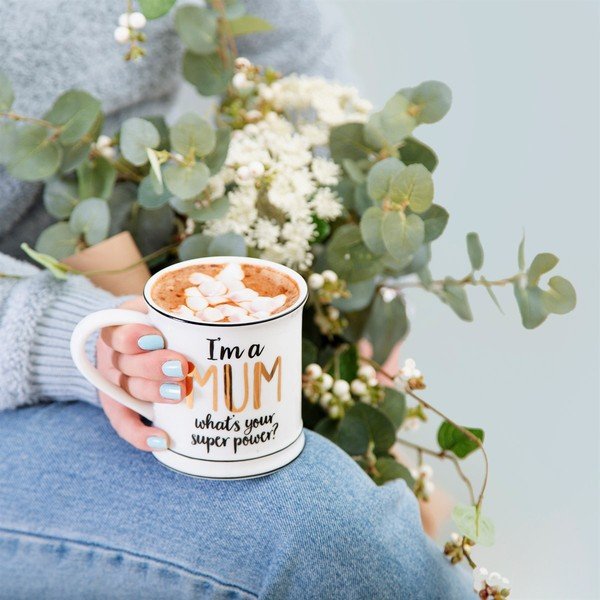 Cană din porțelan Sass & Belle Super Mum, 400 ml-image-1