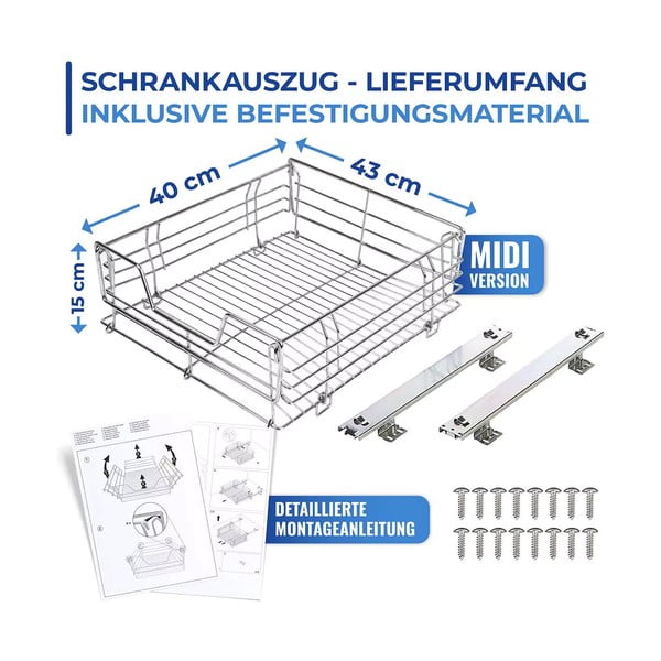 Raft extractabil din oțel inoxidabil Maximex Slide, 51 x 40 cm-image-4