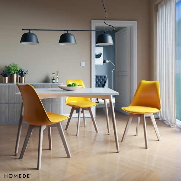 Masă de dining cu blat alb 80x120 cm Elle – Homede-image-3