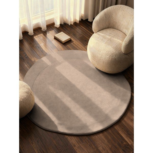 Covor bej țesut manual rotund din amestesc de lână ø 160 cm Kari Organic – Villeroy&Boch-image-1