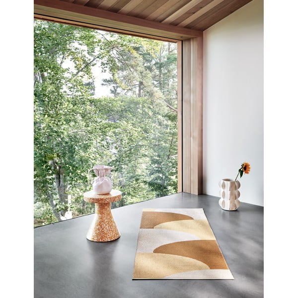 Covor tip traversă pentru interior și exterior galben ocru 70x270 cm Hill Ochre Pale Yellow – Pappelina-image-3