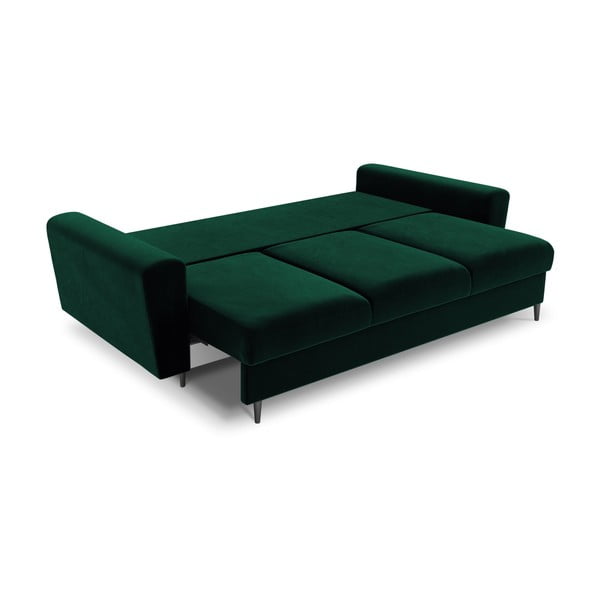 Canapea verde extensibilă, cu spațiu de depozitare cu tapițerie din catifea 235 cm Kyoto – Cosmopolitan Design-image-2