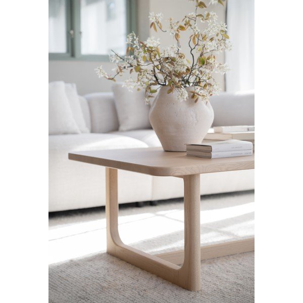 Măsuță de cafea în culoare naturală deschisă cu blat cu aspect de lemn de stejar 70x160 cm Driscoll – Rowico-image-1