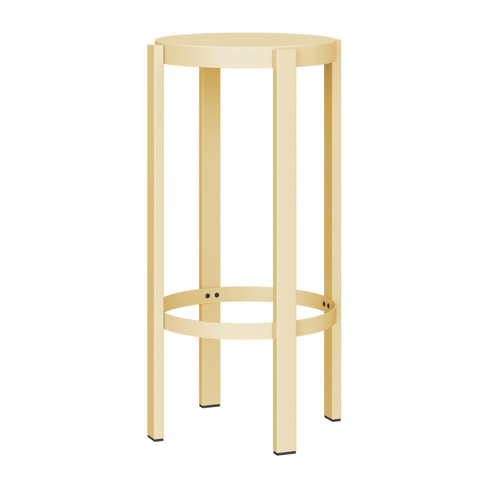 Scaun de bar galben din oțel (înălțime șezut 75 cm) Doon – noo.ma