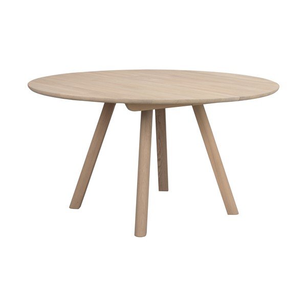 Masă de dining rotundă extensibilă din lemn de stejar ø 140 cm Clapperton – Rowico