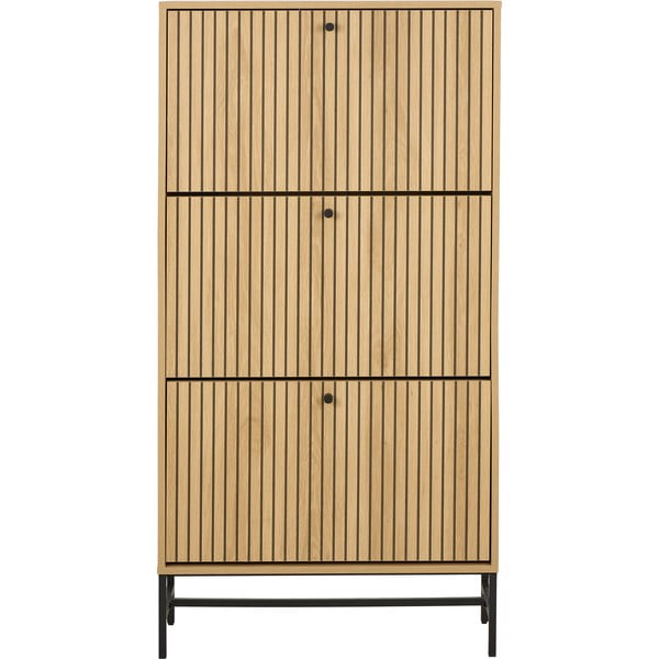 Pantofar în culoare naturală cu deschidere înclinată cu aspect de lemn de stejar 72x140x25 cm Albany  – Actona-image-3