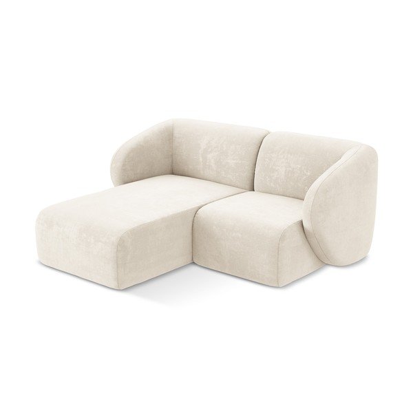 Colțar bej cu tapițerie din chenille (cu colț pe partea stângă/cu șezlong) Lani – Makamii-image-2