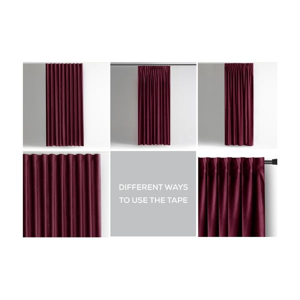 Draperie burgundy dimout (semi-opacă) din catifea 140x245 cm Pleat – Restilo-image-3