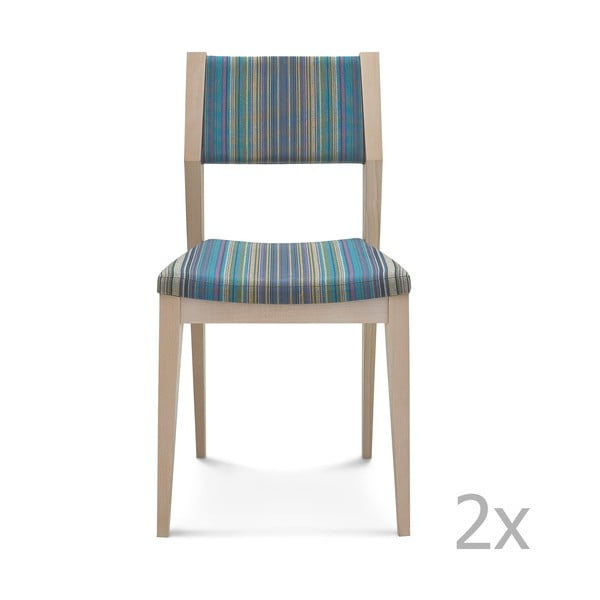Set 2 scaune de lemn Fameg Karen, albastru