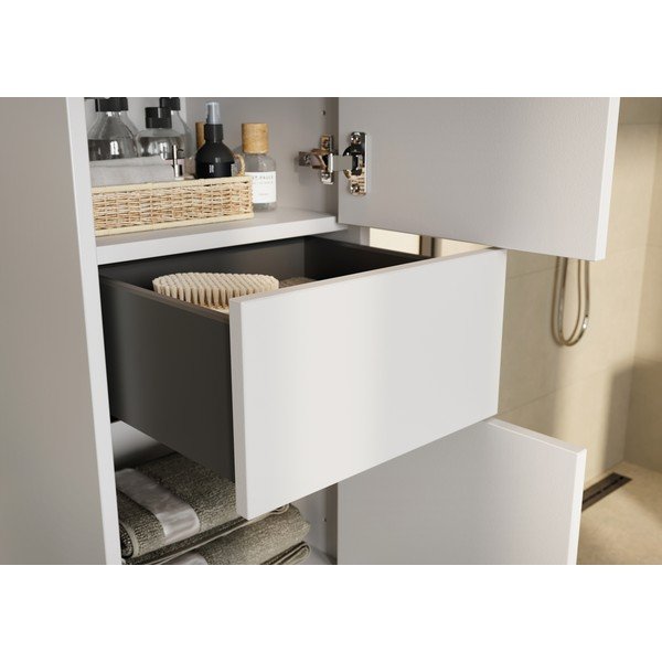 Dulap de baie crem înalt cu aspect mat 33x123 cm Arnea – Germania-image-2