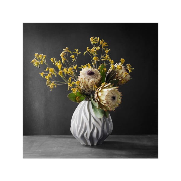 Vază din porțelan Morsø Flame, înălțime 23 cm, alb-image-2