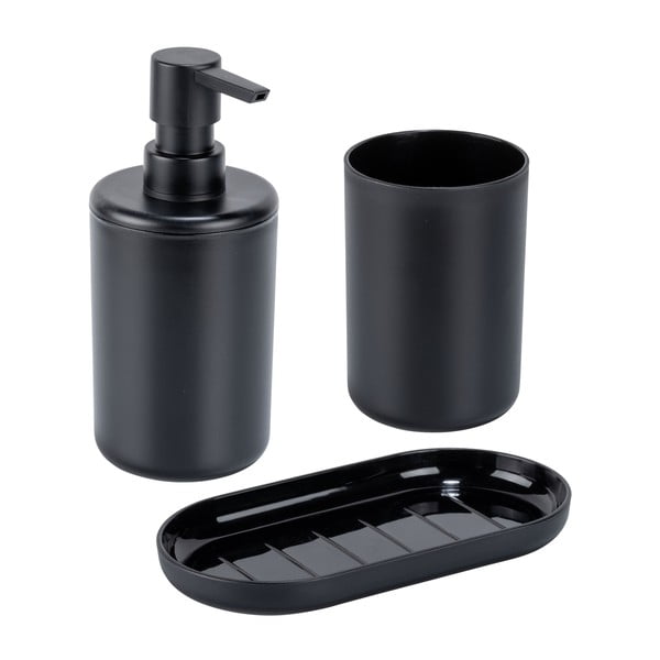Set de accesorii de baie negru din plastic Fano – Allstar-image-1