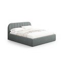 Pat matrimonial gri închis tapițat cu spațiu de depozitare cu somieră 140x200 cm Juno – Windsor & Co Sofas