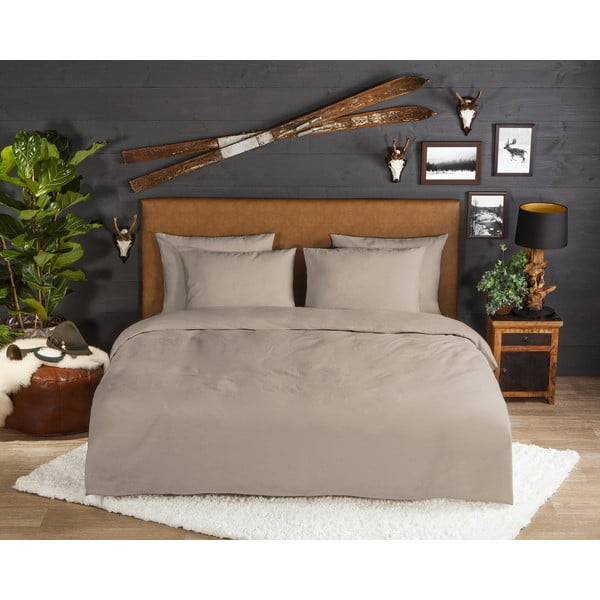 Lenjerie de pat maro din flanelă pentru pat dublu/extinsă 200x220 cm – Good Morning-image-1