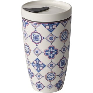 Cană de voiaj din porțelan Villeroy & Boch Like To Go, 350 ml, albastru - alb