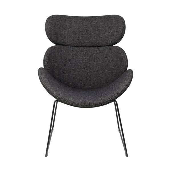 Fotoliu cu picioare negre Actona Cazar, gri închis-image-4