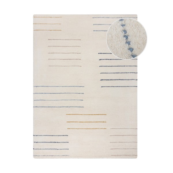 Covor crem țesut manual din lână 200x290 cm Dottie Geometric – Flair Rugs