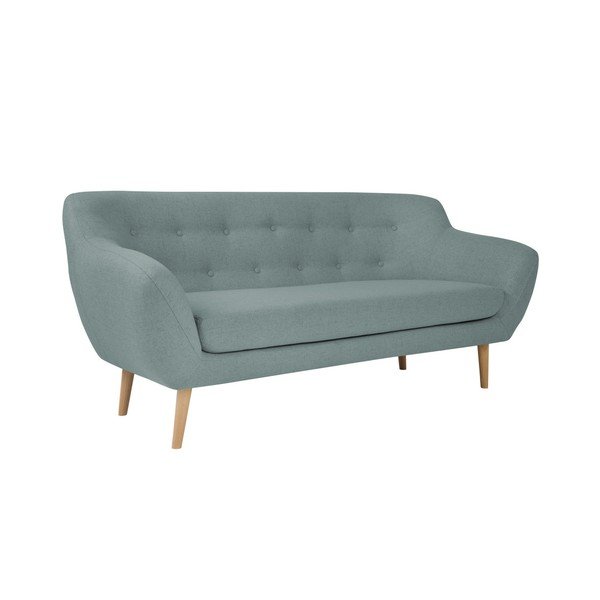 Canapea cu 3 locuri și picioare de culoare deschisă Mazzini Sofas Sicile, verde mentă-image-1