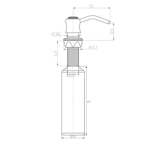 Dozator de săpun lichid argintiu lucios din plastic 350 ml – Sapho-image-1