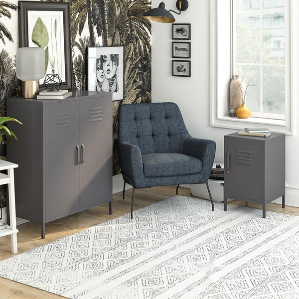 Noptieră gri din metal Bradford – Støraa-image-1